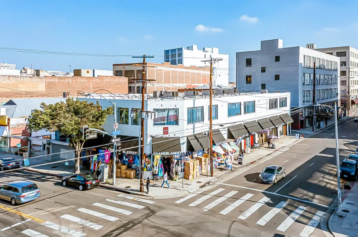 Looking down S Los Angeles Street