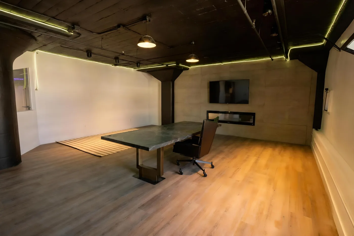 Office suite with fireplace