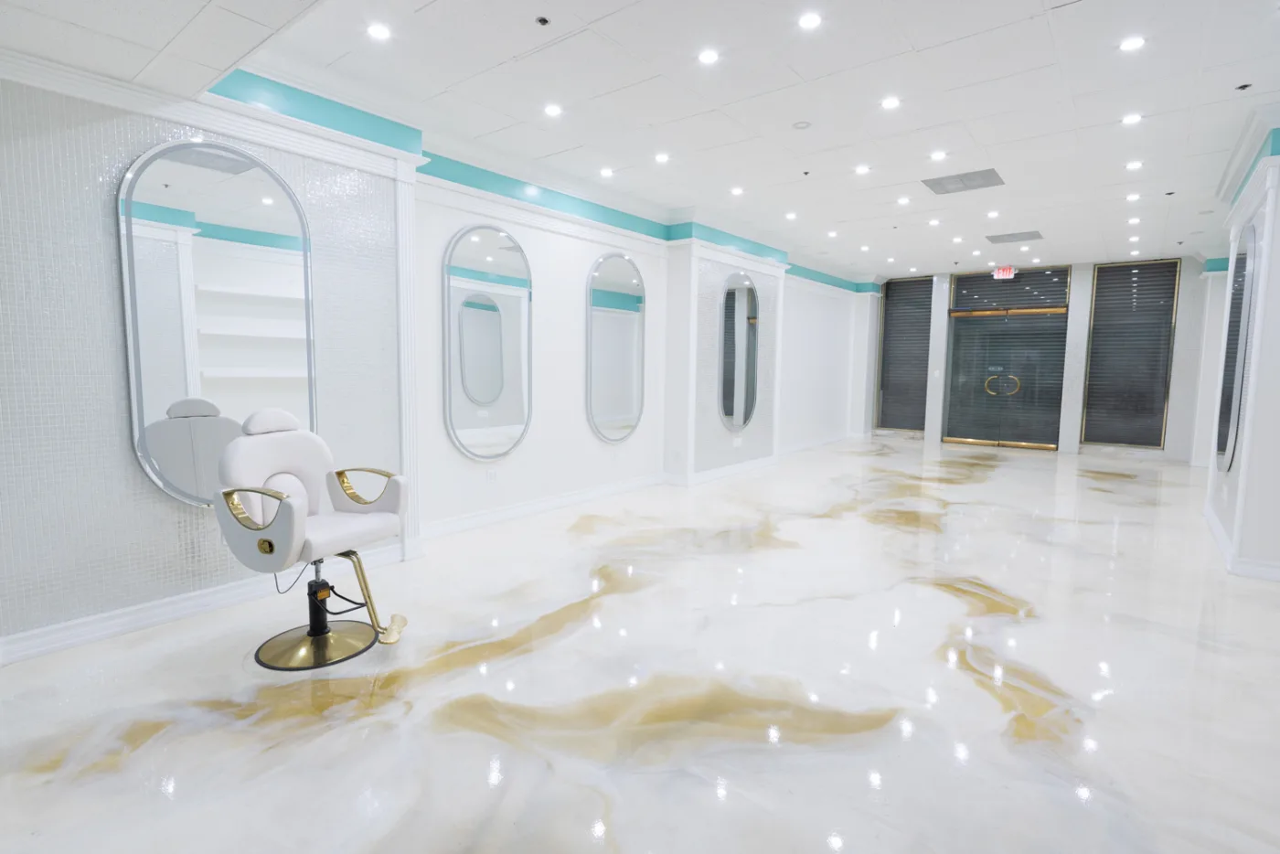 Salon suite — styling station near entrance